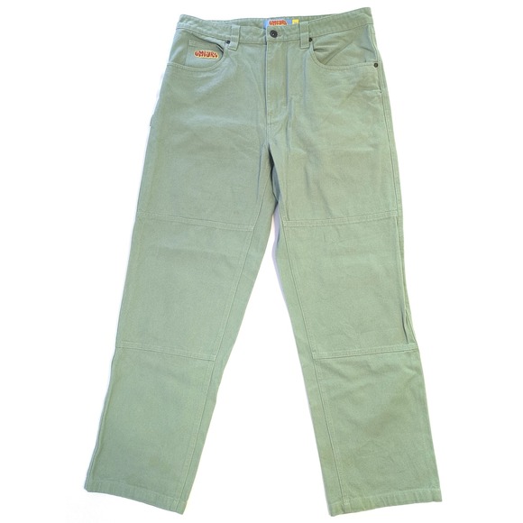 Empyre Other - Empyre Loose Fit Skate Pants Sage Green Canvas Double Knee Workwear Mens 32